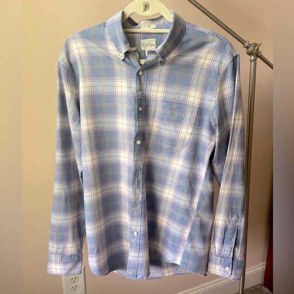 J Crew Linen Twill Slim Plaid Shirt - Picture 2 of 5